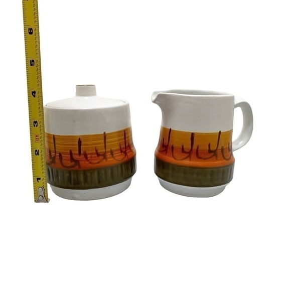 Vintage Casual Ceram Japan Cream and Sugar Set Galaxy Stoneware - Picture 4 of 10